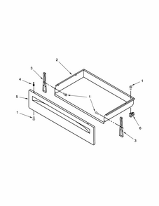 Drawer Parts Diagram and Parts List for IES350XW3  Whirlpool Range