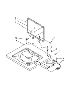 Washer Top And Lid Parts Diagram and Parts List for WGT3300XQ3  Whirlpool Washer Dryer Combo