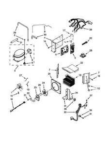 Upper Unit Parts Diagram and Parts List for KSSC48QVS10  KitchenAid Refrigerator