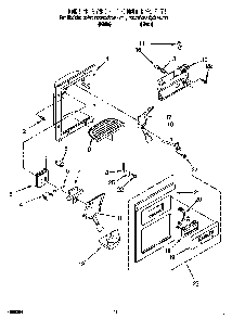 Dispenser Front Diagram and Parts List for KSRS22QGBL0  KitchenAid Refrigerator
