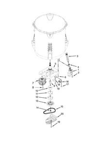 Gearcase, Motor And Pump Parts Diagram and Parts List for 11025102311  Kenmore Washer