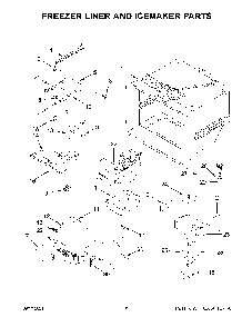Freezer Liner And Icemaker Parts Diagram and Parts List for KRFC300EBS05  KitchenAid Refrigerator