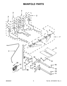 Manifold Parts Diagram and Parts List for WEGA25H0HZ1  Whirlpool Range