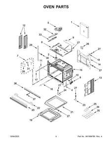Oven Parts Diagram and Parts List for KOSE900HBS21  KitchenAid Wall Oven