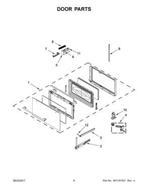 04 - DOOR PARTS Diagram and Parts List for IMBS104GSS00  Whirlpool Microwave