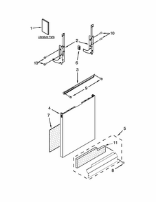 Door And Panel Parts Diagram and Parts List for 66513099N412  Kenmore Dishwasher