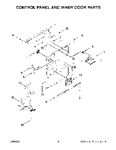 Control Panel And Inner Door Parts Diagram and Parts List for KDFE105PPS0  KitchenAid Dishwasher