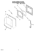 OVEN DOOR PARTS Diagram and Parts List for RS610PXGW10  Whirlpool Range