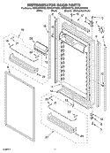 REFRIGERATOR DOOR PARTS Diagram and Parts List for KBRS36FKX02  KitchenAid Refrigerator