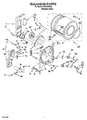 BULKHEAD PARTS, OPTIONAL PARTS (NOT INCLUDED) Diagram and Parts List for RGD4300SQ0  Roper Dryer