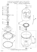 AGITATOR, BASKET AND TUB Diagram and Parts List for LSN8244AW0  Whirlpool Washer