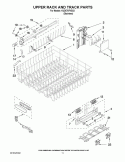 UPPER RACK AND TRACK PARTS Diagram and Parts List for KUDE70FVSS3  KitchenAid Dishwasher