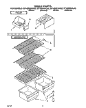 SHELF Diagram and Parts List for RT14DMYAW00  Roper Refrigerator