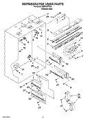 REFRIGERATOR LINER PARTS Diagram and Parts List for KBFC42FTS02  KitchenAid Refrigerator