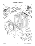CABINET PARTS Diagram and Parts List for YWED94HEAC0  Whirlpool Dryer