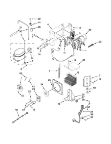 Upper Unit Parts Diagram and Parts List for KBFC42FTS08  KitchenAid Refrigerator