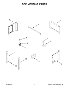 Top Venting Parts Diagram and Parts List for WOC75EC0HS20  Whirlpool Microwave Oven Combo