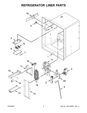 03 - REFRIGERATOR LINER PARTS Diagram and Parts List for AFI2539ERW02  Whirlpool Refrigerator