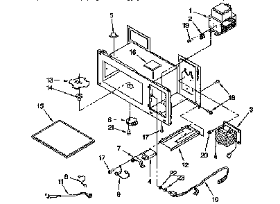 Magnetron And Air Flow Diagram and Parts List for MH7116XBB6  Whirlpool Microwave