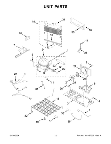 Unit Parts Diagram and Parts List for WRB329DMBW05  Whirlpool Refrigerator