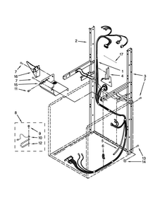 Dryer Support And Washer Harness Parts Diagram and Parts List for 7MWET3300EQ0  Whirlpool Washer Dryer Combo