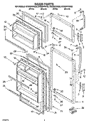 DOOR PARTS Diagram and Parts List for ET6WSKYKQ02  Whirlpool Refrigerator