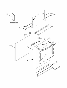 Door And Panel Parts Diagram and Parts List for 66512723K311  Kenmore Dishwasher