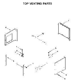 Top venting parts Diagram and Parts List for WOC54EC7HW04  Whirlpool Microwave