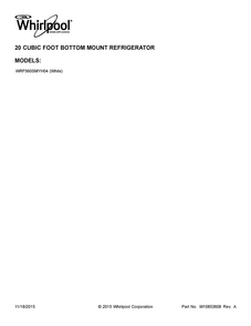 Cover Sheet Diagram and Parts List for WRF560SMYH04  Whirlpool Refrigerator