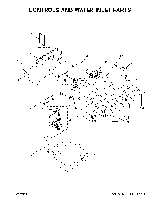 Controls and water inlet parts Diagram and Parts List for 11025122810  Kenmore Washer
