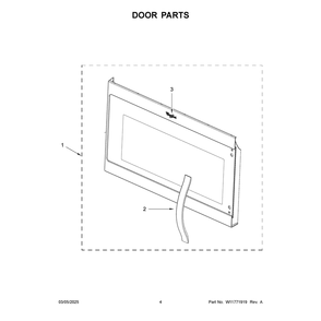 Door Parts Diagram and Parts List for YWMMS3130RB01  Whirlpool Microwave