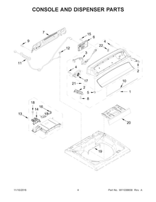 Console And Dispenser Parts Diagram and Parts List for WTW8000DW2  Whirlpool Washer