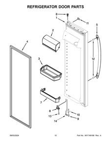 06 - Refrigerator Door Parts Diagram and Parts List for WRS312SNHW07  Whirlpool Refrigerator
