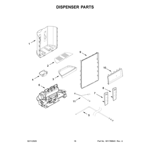 Part Location Diagram of W11760009 Whirlpool TRAY-DRIP