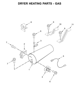 Dryer Heating Parts - Gas Diagram and Parts List for CGT9100GQ0  Whirlpool Washer Dryer Combo