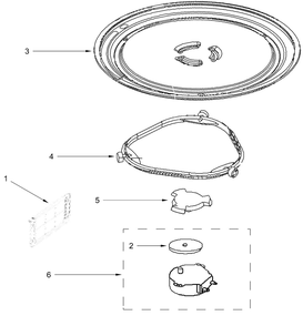 Turntable Parts Diagram and Parts List for YWMMS3130RS01 YWMMS3130RB01-YWMMS3130RW01 Whirlpool Microwave