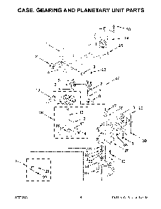 Case, Gearing And Planetary Unit Parts Diagram and Parts List for KSM154GBQ4GR5  KitchenAid Mixer