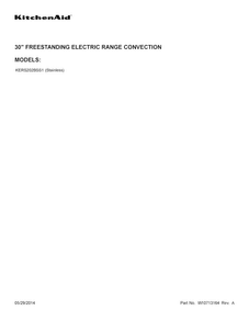 Cover Sheet Diagram and Parts List for KERS202BSS1  KitchenAid Range