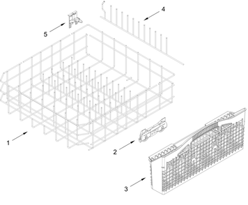 Lower Rack Parts Diagram and Parts List for WDPS8024SZ0  Whirlpool Dishwasher