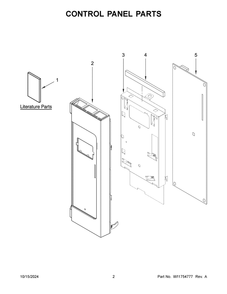 02 - Control Panel Parts Diagram and Parts List for WMMS3130RS00  Whirlpool Microwave