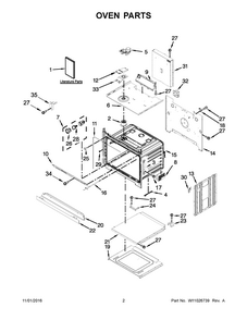 Oven Parts Diagram and Parts List for IBS550DS02  Whirlpool Wall Oven