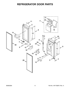 05 - Refrigerator Door Parts Diagram and Parts List for KRMF536RBS01  Whirlpool Refrigerator