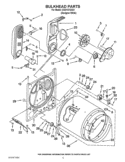 BULKHEAD PARTS Diagram and Parts List for CGD137SXQ1  Whirlpool Dryer