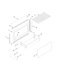 Freezer Door And Basket Parts Diagram and Parts List for KBFN406EPA00  KitchenAid Refrigerator