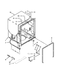 Tub And Frame Parts Diagram and Parts List for WDF540PADB2  Whirlpool Dishwasher
