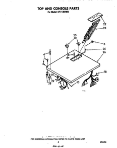 Top And Console Diagram and Parts List for CFI1301W2  Whirlpool Dryer