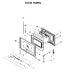 Door parts Diagram and Parts List for WFC315S0JB0  Whirlpool Range