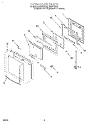 OVEN DOOR Diagram and Parts List for RS675PXEZ0  Whirlpool Range