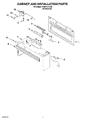 CABINET AND INSTALLATION Diagram and Parts List for KHMS147KSS1  KitchenAid Microwave