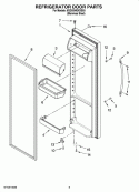 REFRIGERATOR DOOR PARTS Diagram and Parts List for 6GD5SHGXSS03  Whirlpool Refrigerator